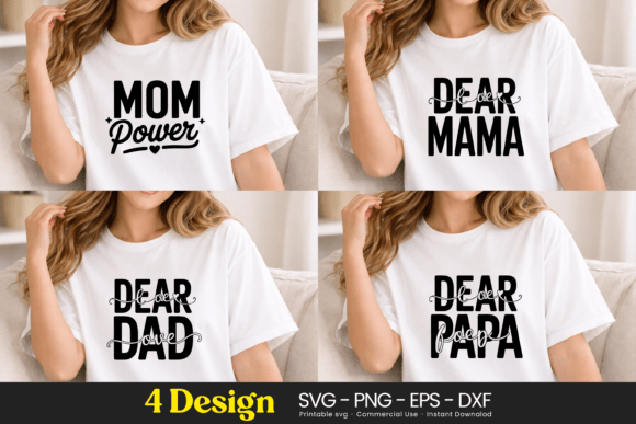 Dear Mom Mama Dad Papa Quote Graphics for Crafting