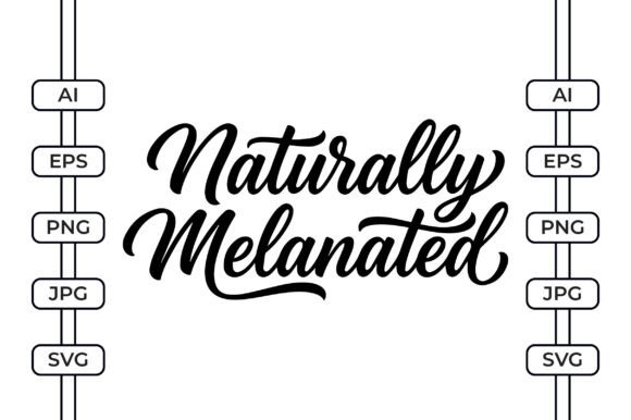 Naturally Melanated – Beauty Quote SVG Graphics
