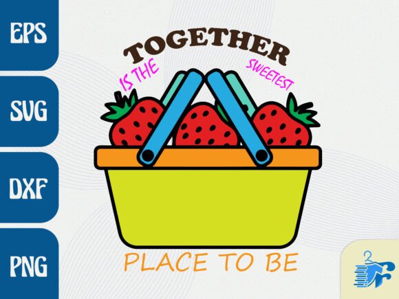Strawberry Basket Sweet Quote Graphics for T-Shirt Designs